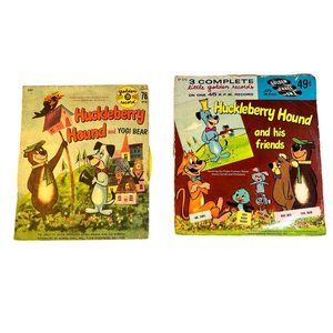 LITTLE GOLDEN RECORDS Huckleberry Hound & His Friends (45 RPM) AND Huckleberry H